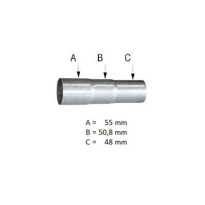 Uitlaat verloopstuk Ø 48 - 50,8 - 55 mm