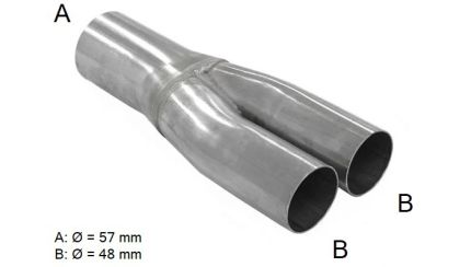Uitlaat Y-stuk Ø 57/48 mm